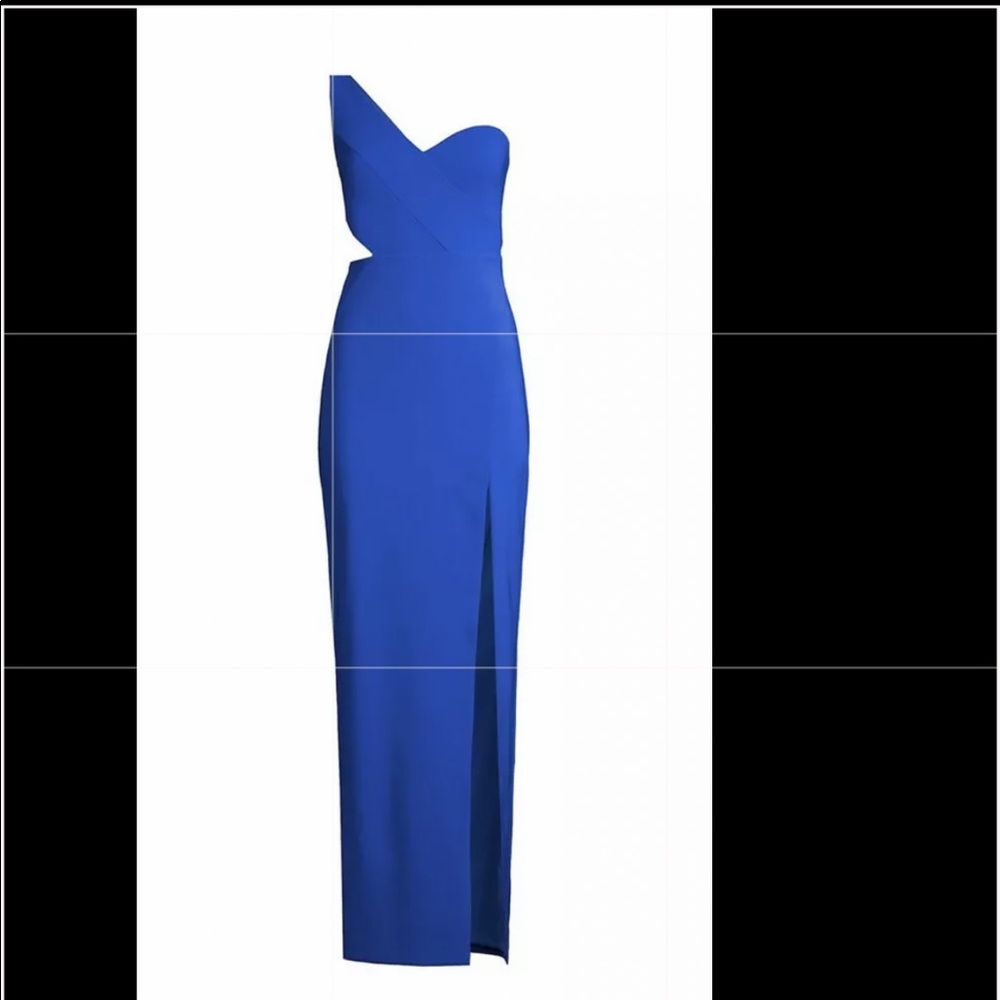 Aidan by Aidan Mattox Womens Blue Cut-Out Evening Formal Dress Gown 8